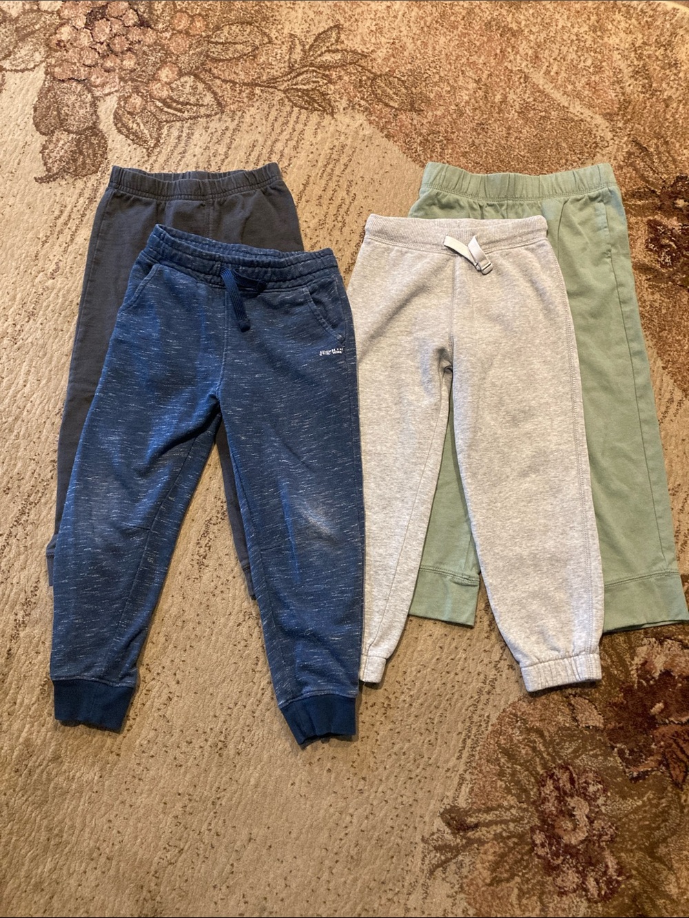 Four-Pack Kids Jogger Pants — Navy, Heather Gray, Green, Charcoal